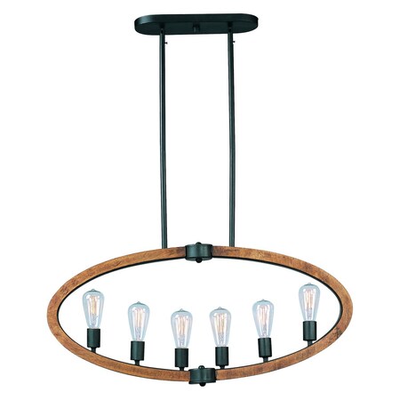 Maxim Bodega Bay 6-Light Pendant W/Bulb 20913APAR/BUI